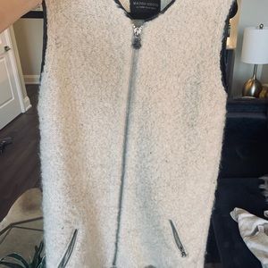 Maison Scotch Wool Vest W Leather Trim